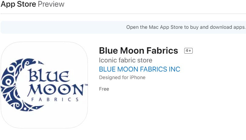 Blue Moon Fabrics app