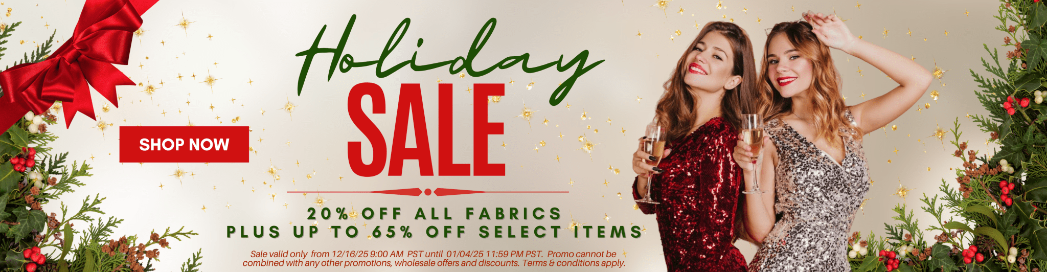 Holiday Sale 20% off Promotional Banner
