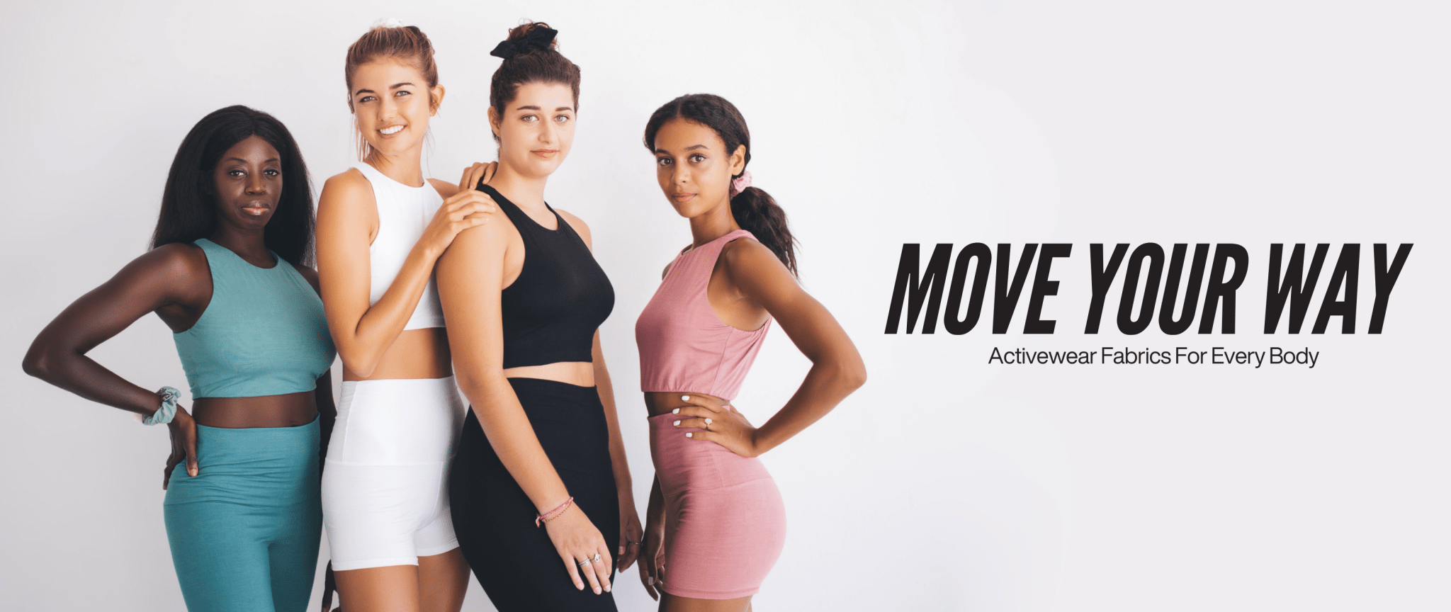 Yoga pose showcasing the superior 4-way stretch of spandex fabric on the fitness model.