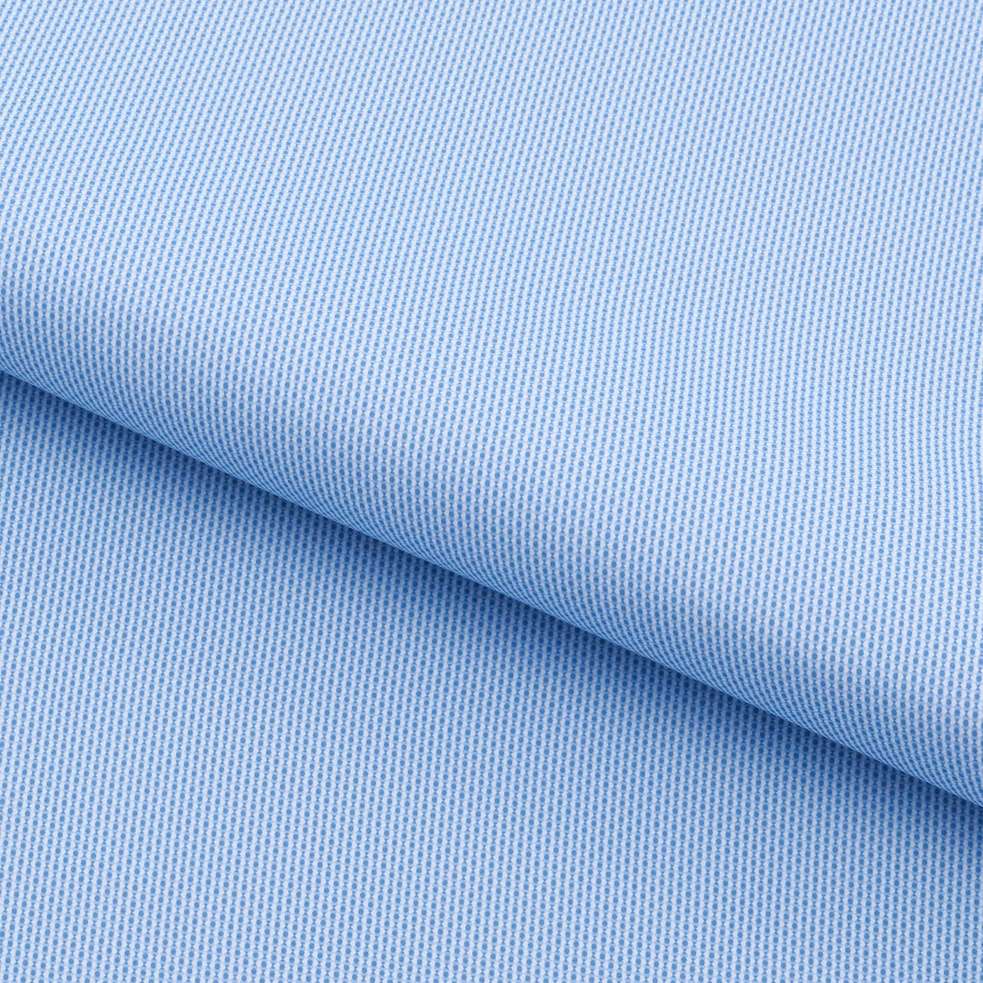 A piece of Oxford Style Printed On Recycled Spandex Fabric in color light blue.