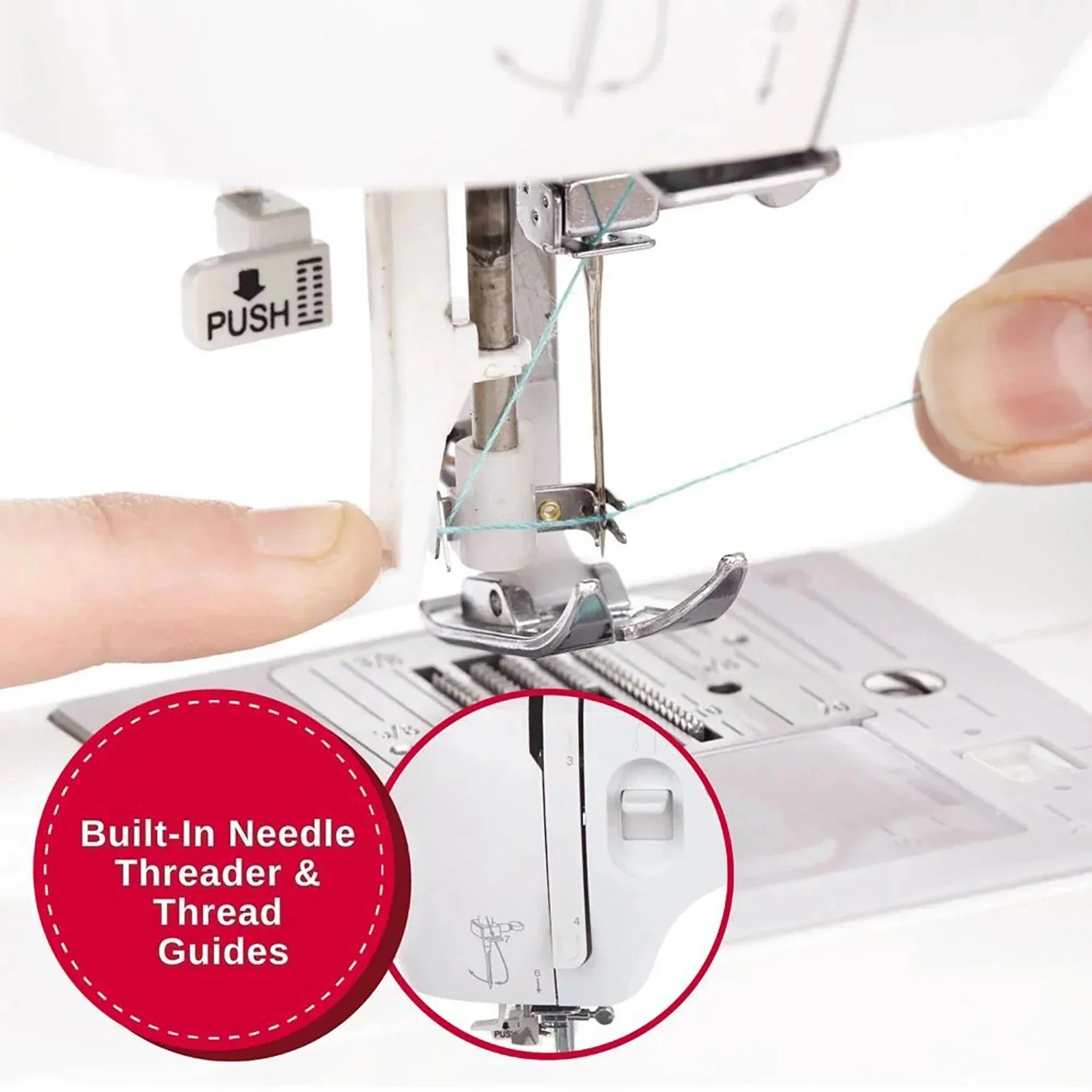 Built-in needle threader of SINGER Fashion Mate 3342 Sewing Machine.