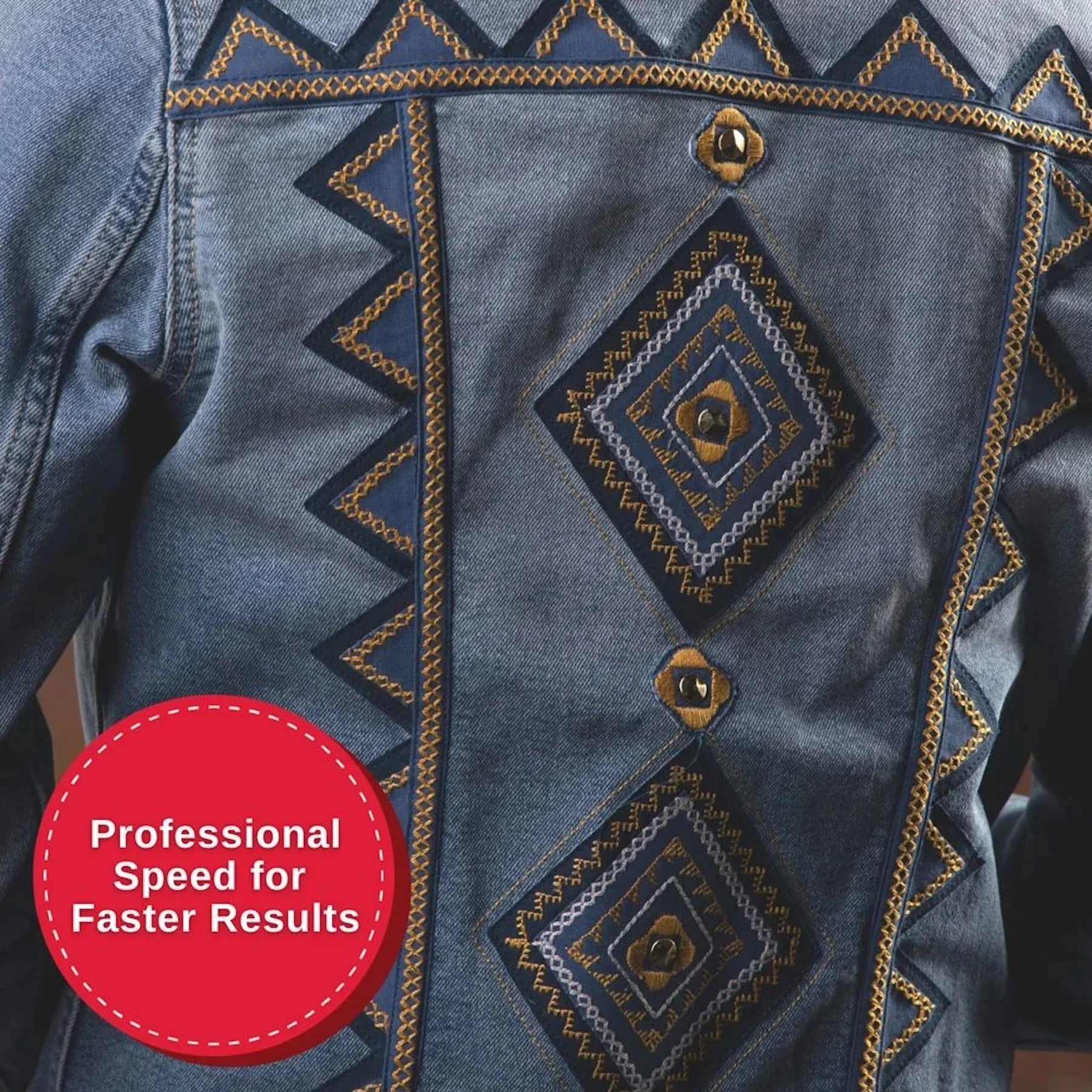 Sample fabric stitched using SINGER Heavy Duty 6360 Sewing Machine with Extension Table.