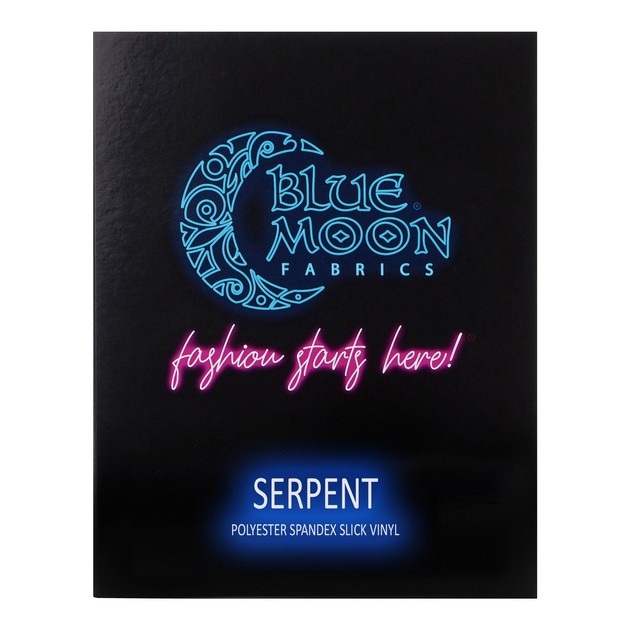 Front view of a Serpent Polyester Spandex Slick Vinyl Color Card.