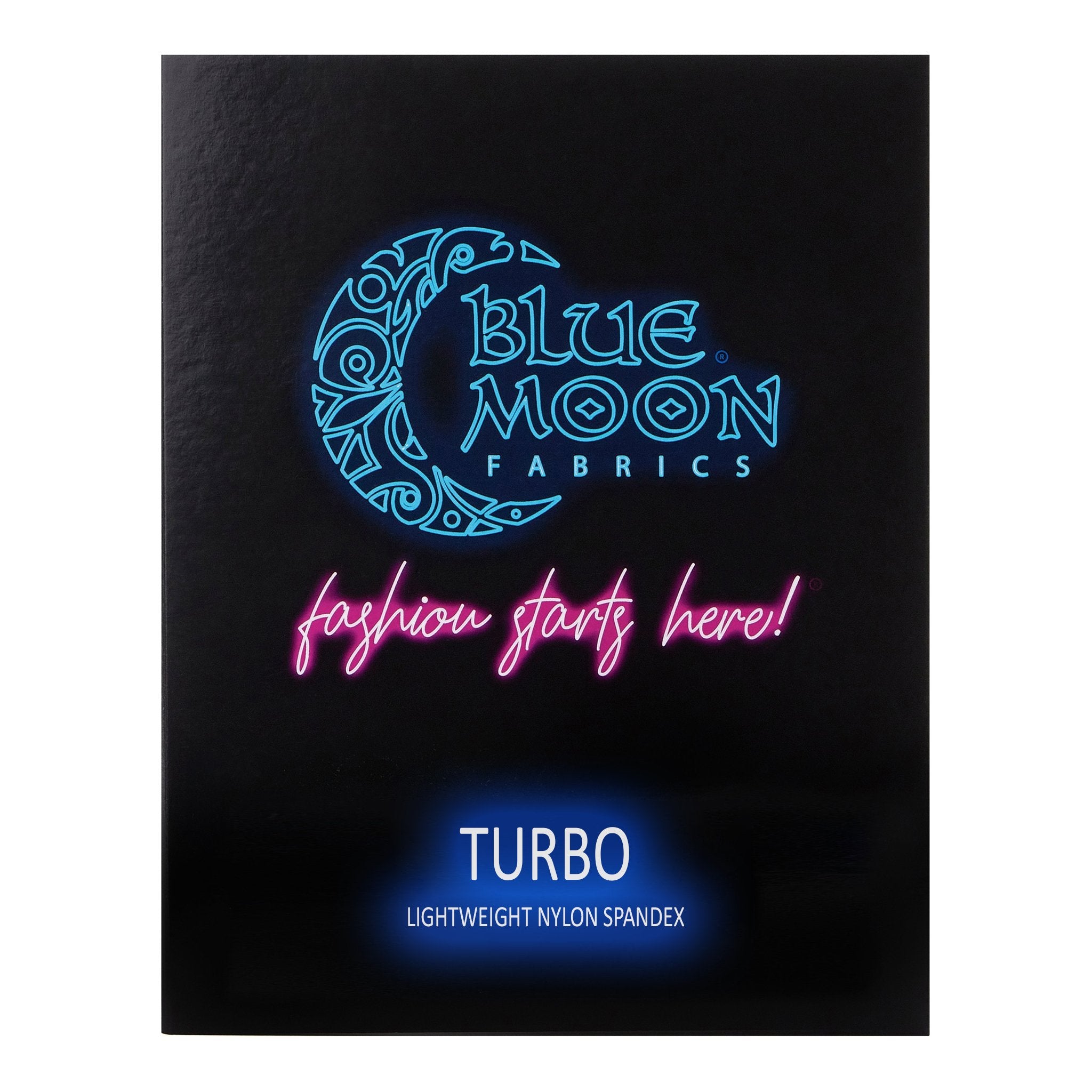 Front view of a Turbo Lightweight Nylon Spandex Color Card.