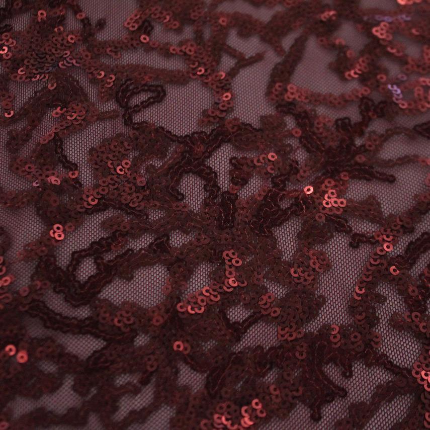 Dark Coral Stretch Lace Fabric by The Yard 