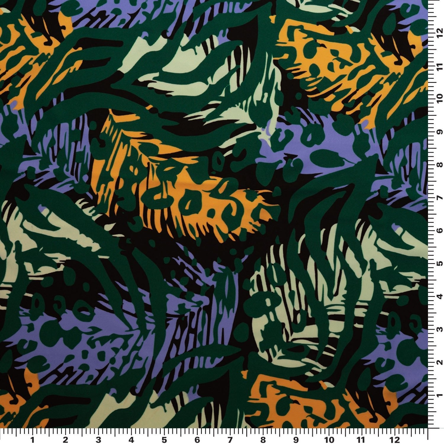 A flat sample of Jamming Jungle Printed Spandex.