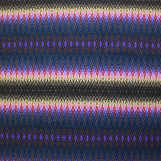 A flat sample of Fun Tribal Stripe Printed Spandex.
