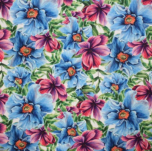 A flat sample of Floral Gems Printed Spandex.