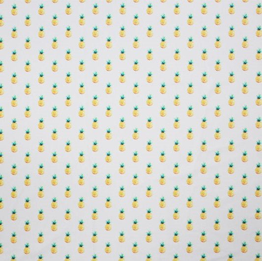A flat sample of Pineapple Printed Spandex.