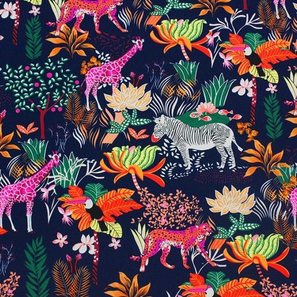 A flat sample of safari printed spandex.