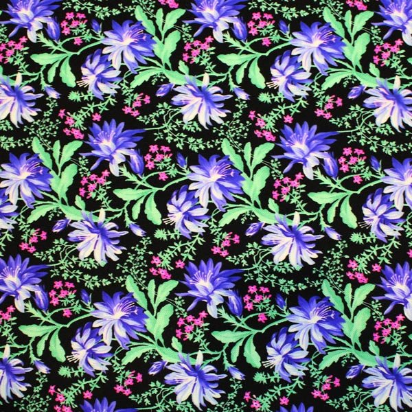 A flat sample of Flowers and Baby's Breath Printed Spandex.