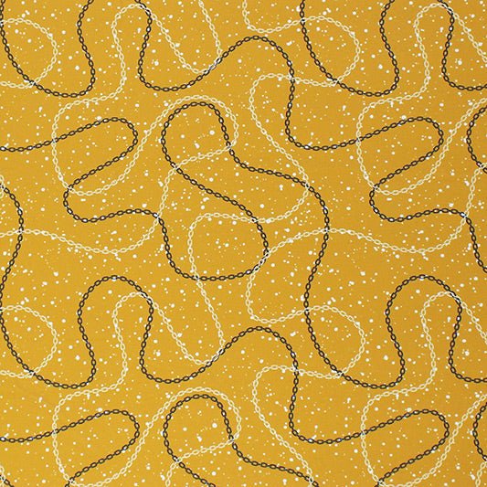 A flat sample of Chain Link Speckles Printed Spandex.