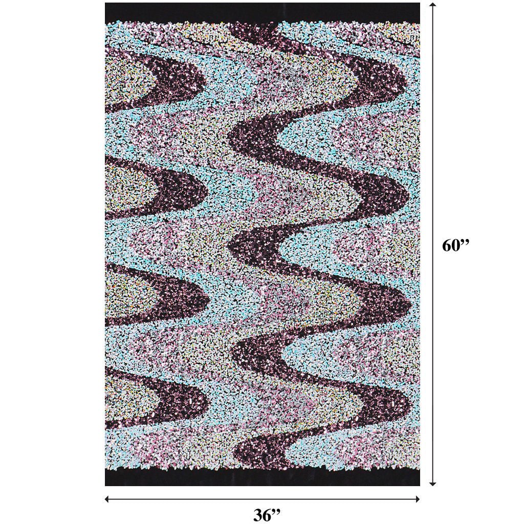 A measurement panel Dimensions of Swell Stretch Velvet Sequin