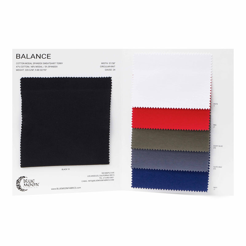 Balance Cotton Modal Terry Spandex Color Card | Blue Moon Fabrics