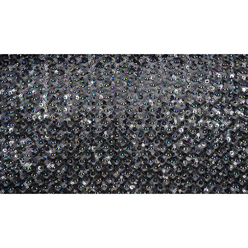 Prestige Beaded with Sequins Stretch Mesh Fabric | Blue Moon Fabrics