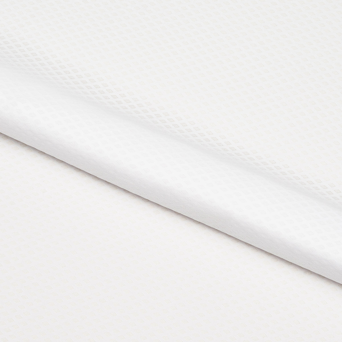 A flat sample of Diamond Jacquard Stretch Mesh Fabric in color white.