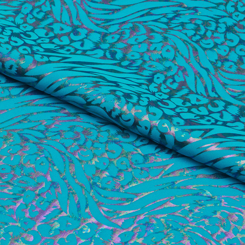 Funky Leopard Hologram Spandex Fabric | Blue Moon Fabrics