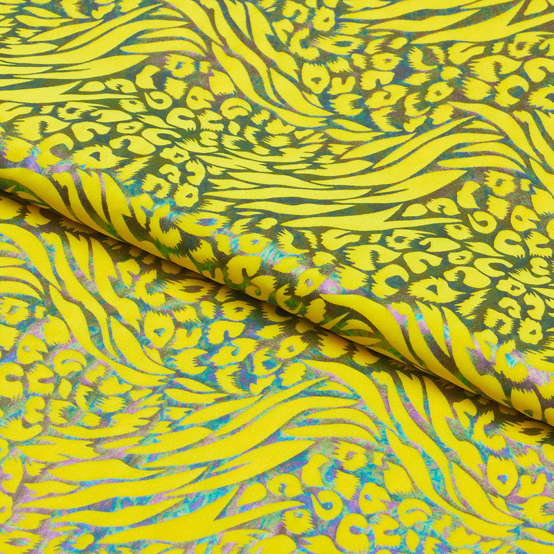 Funky Leopard Hologram Spandex Fabric | Blue Moon Fabrics