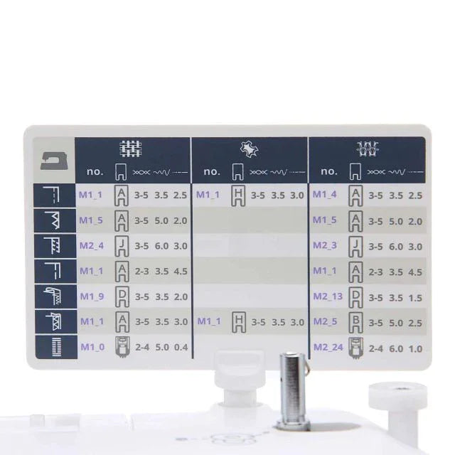 Stitch guide for HUSQVARNA VIKING ONYX 30 sewing machine.