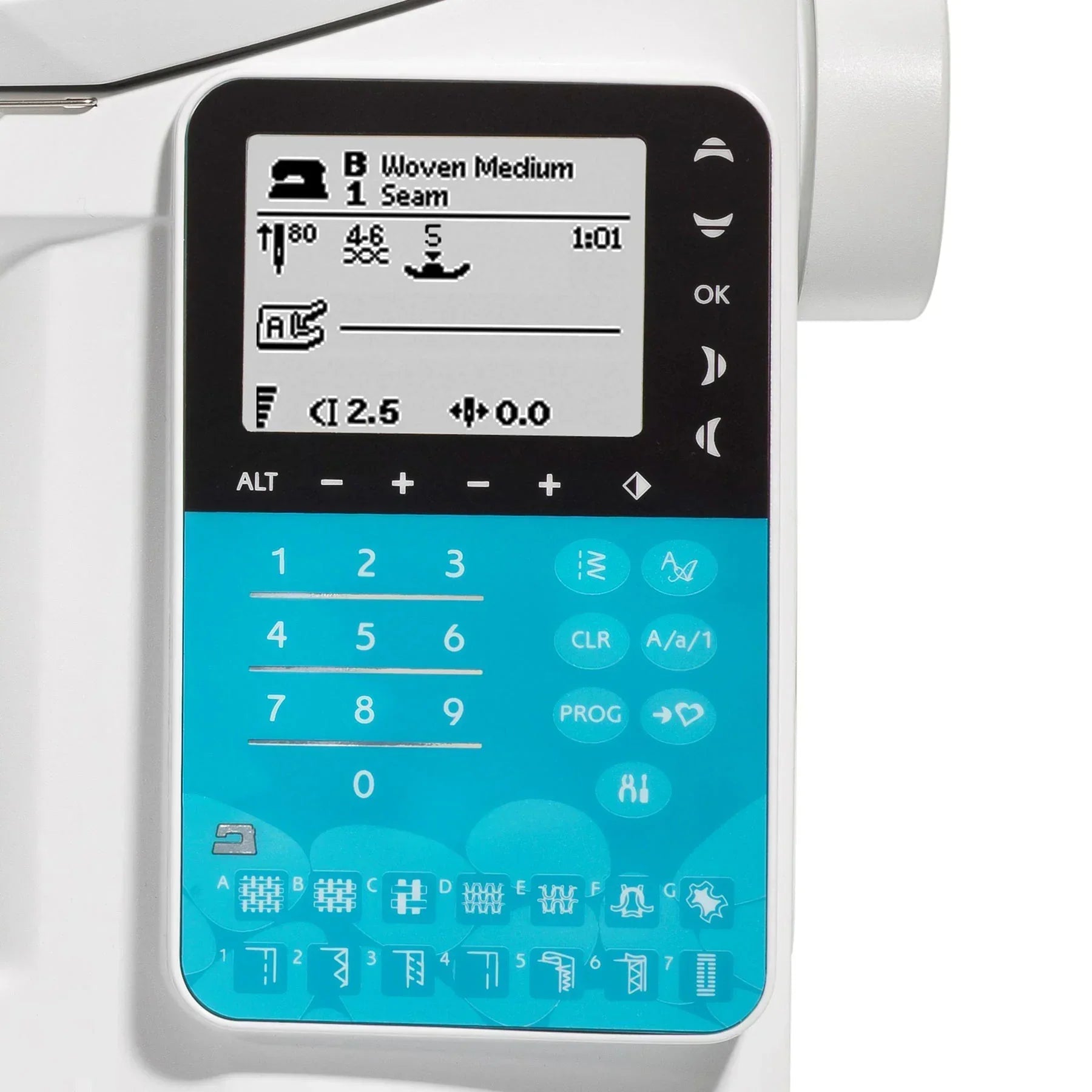 Digital screen of HUSQVARNA VIKING OPAL 650 Sewing Machine.