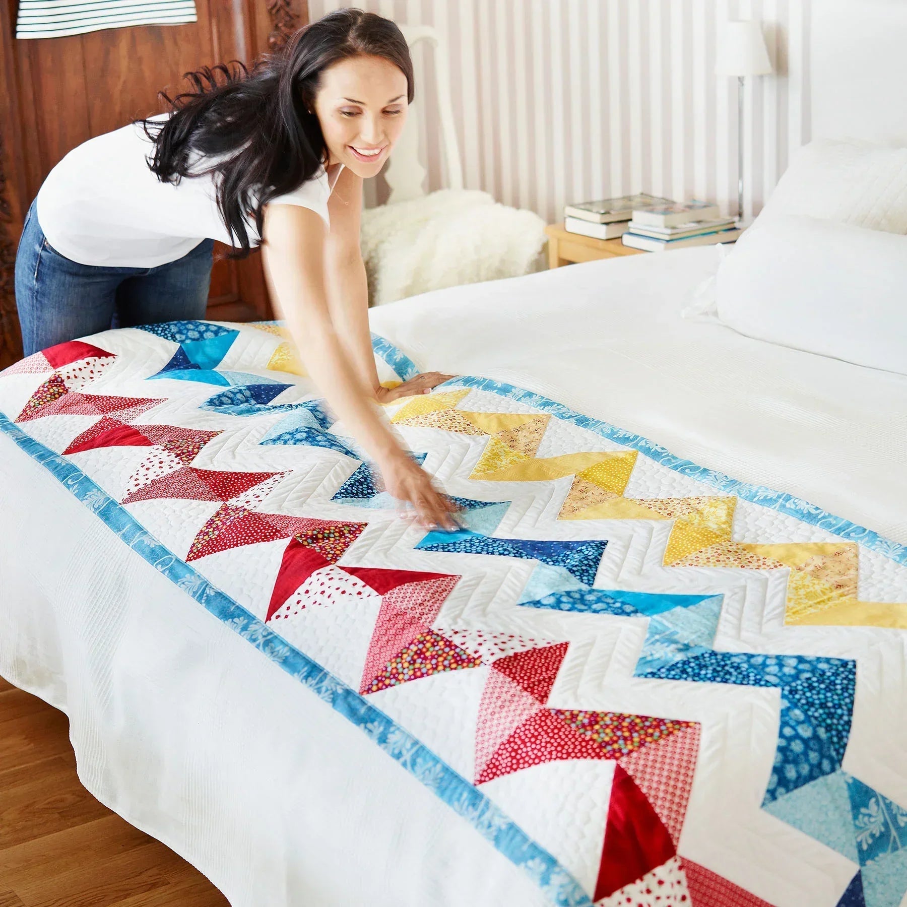 A sample quilted fabric - HUSQVARNA VIKING OPAL 650 Sewing Machine.