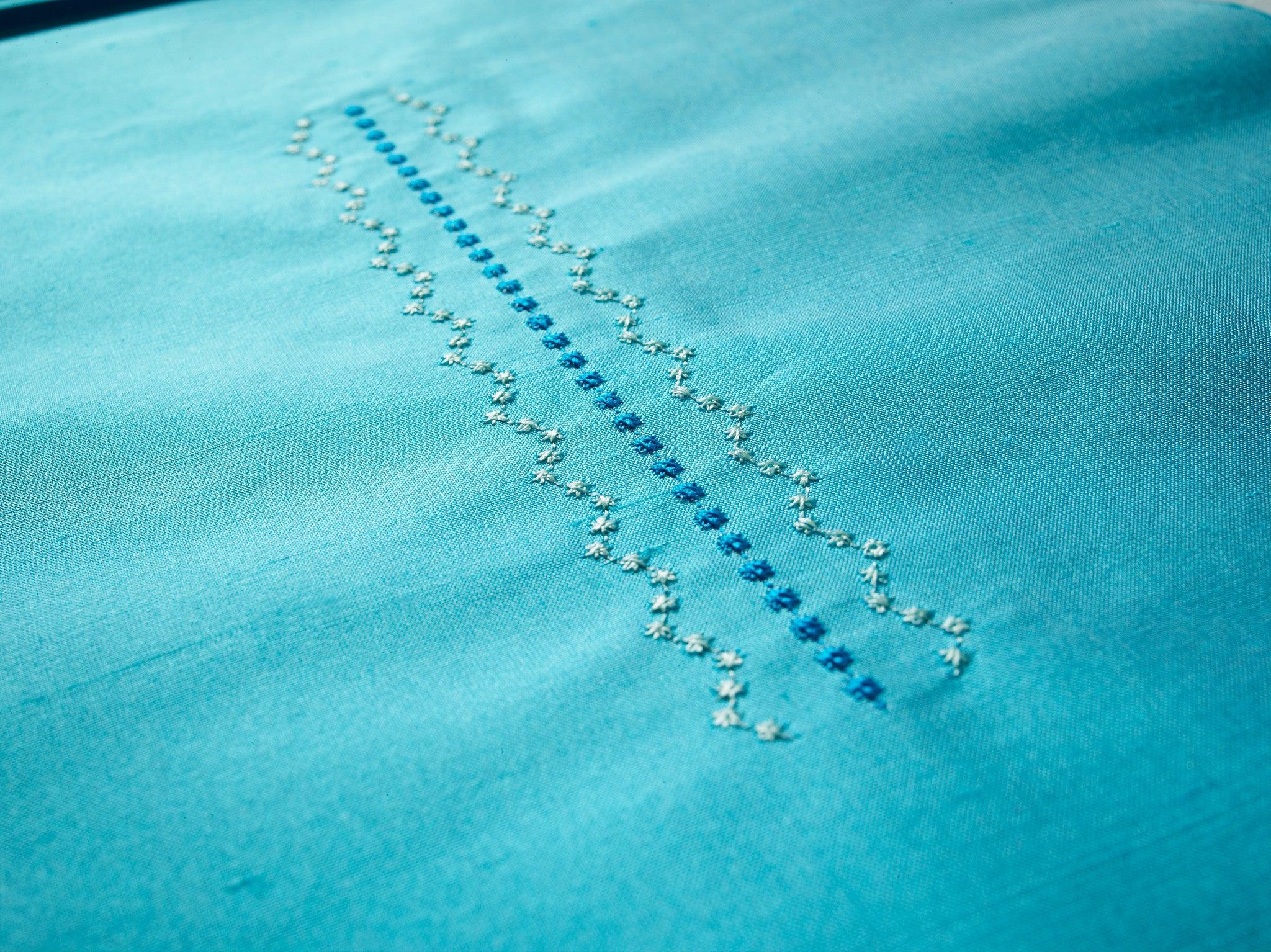 A sample of embroidered stitching created with the HUSQVARNA® VIKING® OPAL™ 670 Sewing Machine.