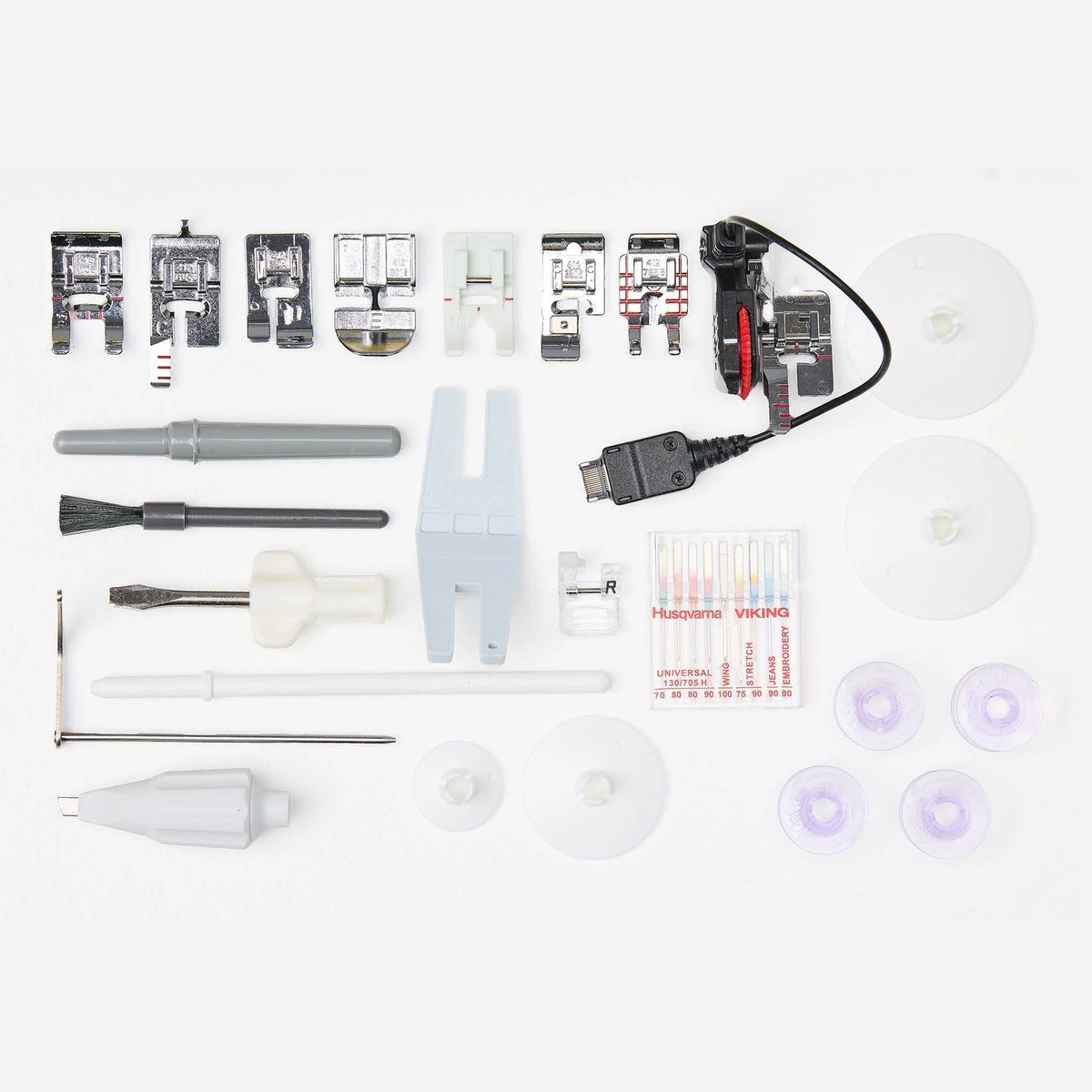 Accessories of HUSQVARNA® VIKING® TOPAZ™ 55Q Sewing Machine.
