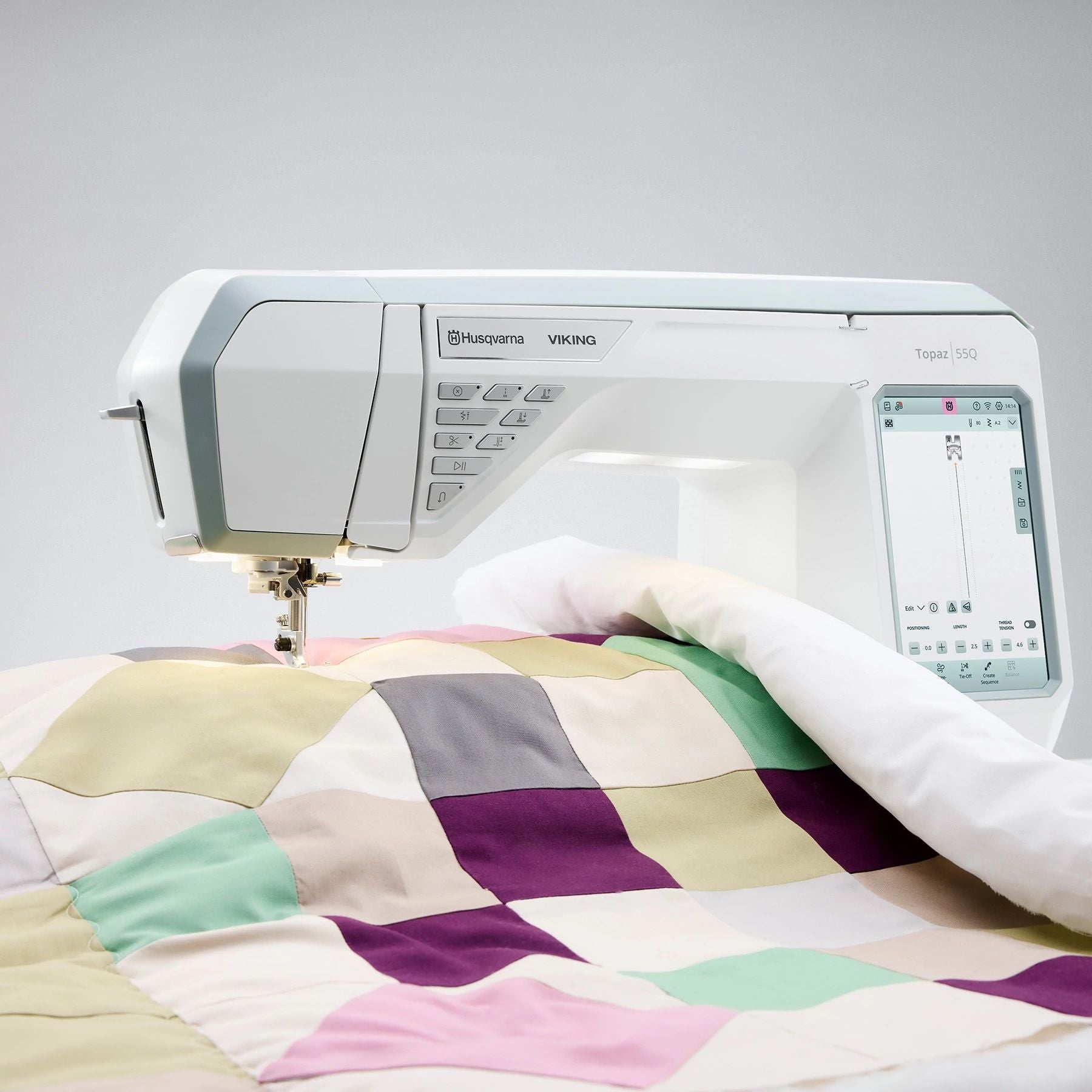 A sample of HUSQVARNA® VIKING® TOPAZ™ 55Q Sewing Machine.