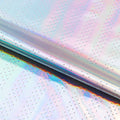 A coated piece of Hipster Punch PU Coated Spandex Fabric in color electric silver