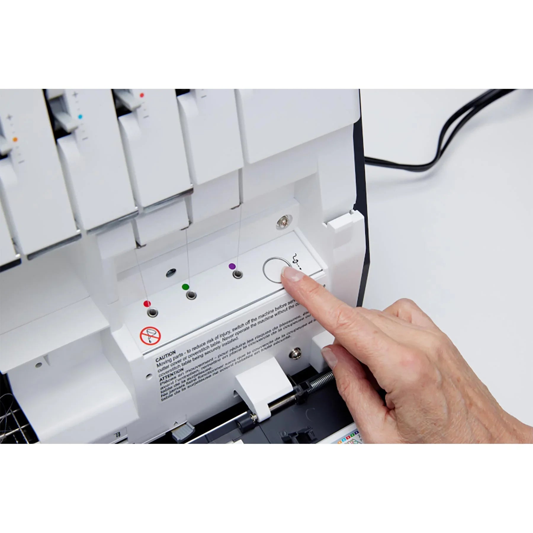 A Sample of PFAFF admire air 6000 Black Coverlock Machine.