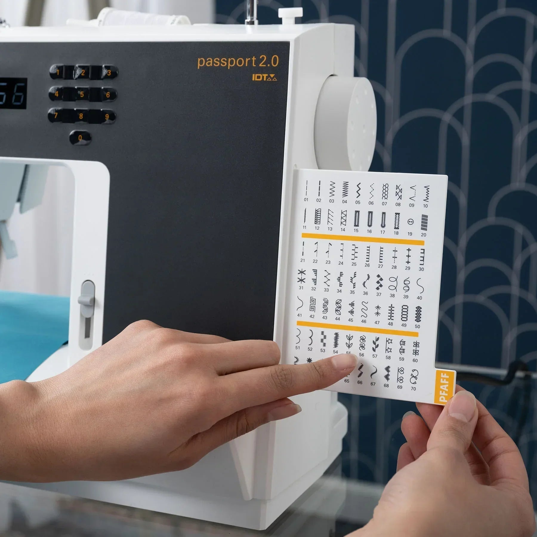 A pattern guide of PFAFF passport 2.0 Sewing Machine.