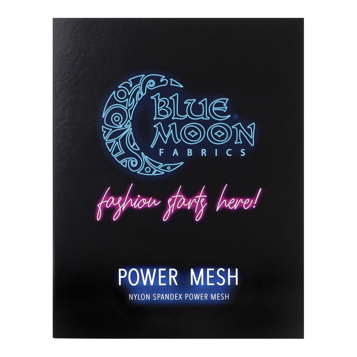 A sample color card for Power Mesh Nylon Spandex Fabric, featuring all fabric color options in swatches.