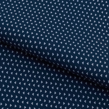 A piece of Left to Right Arrow Printed on Recycled Spandex Fabric in color Navy/White.