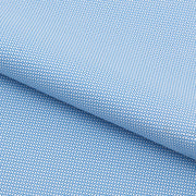 A piece of Sky Blue Cross Stitched Printed On Recycled Spandex Fabric  in color white/blue.
