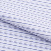 A piece of Diverse Shade of Stripes Printed On Recycled Spandex Fabric in color white/lavender.