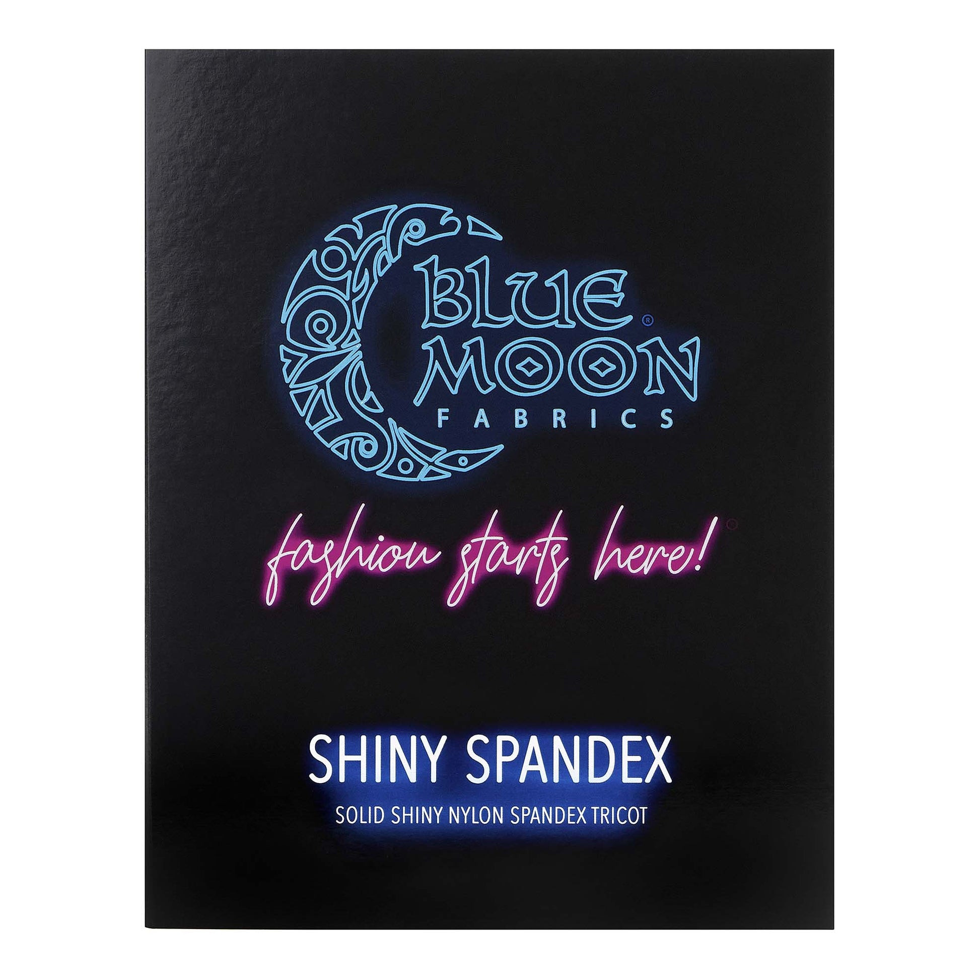 A Color Card consisting swatches of  Shiny Nylon Spandex Fabric.