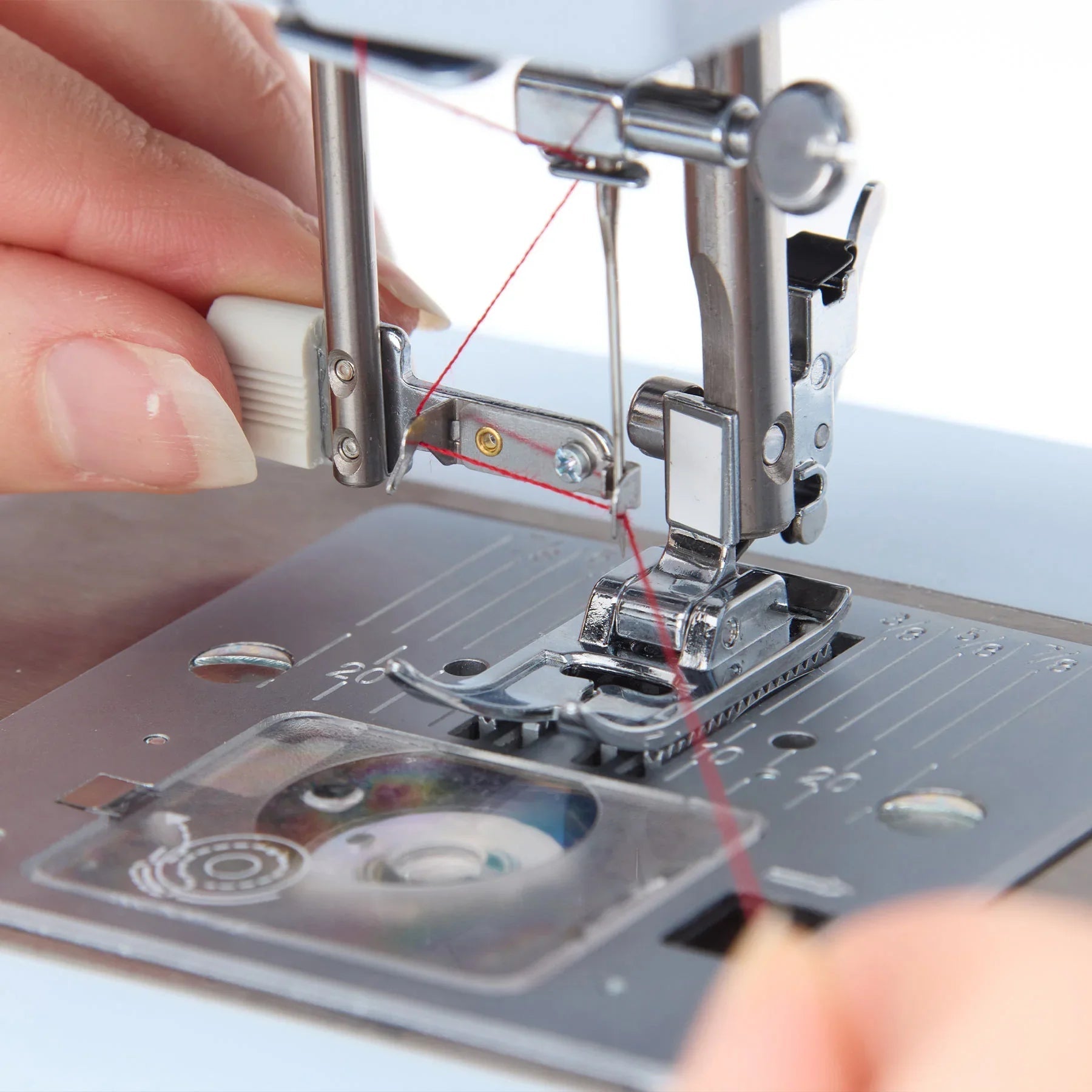 A sample of SINGER Heavy Duty 4423 Meltwater Blue Sewing Machine.