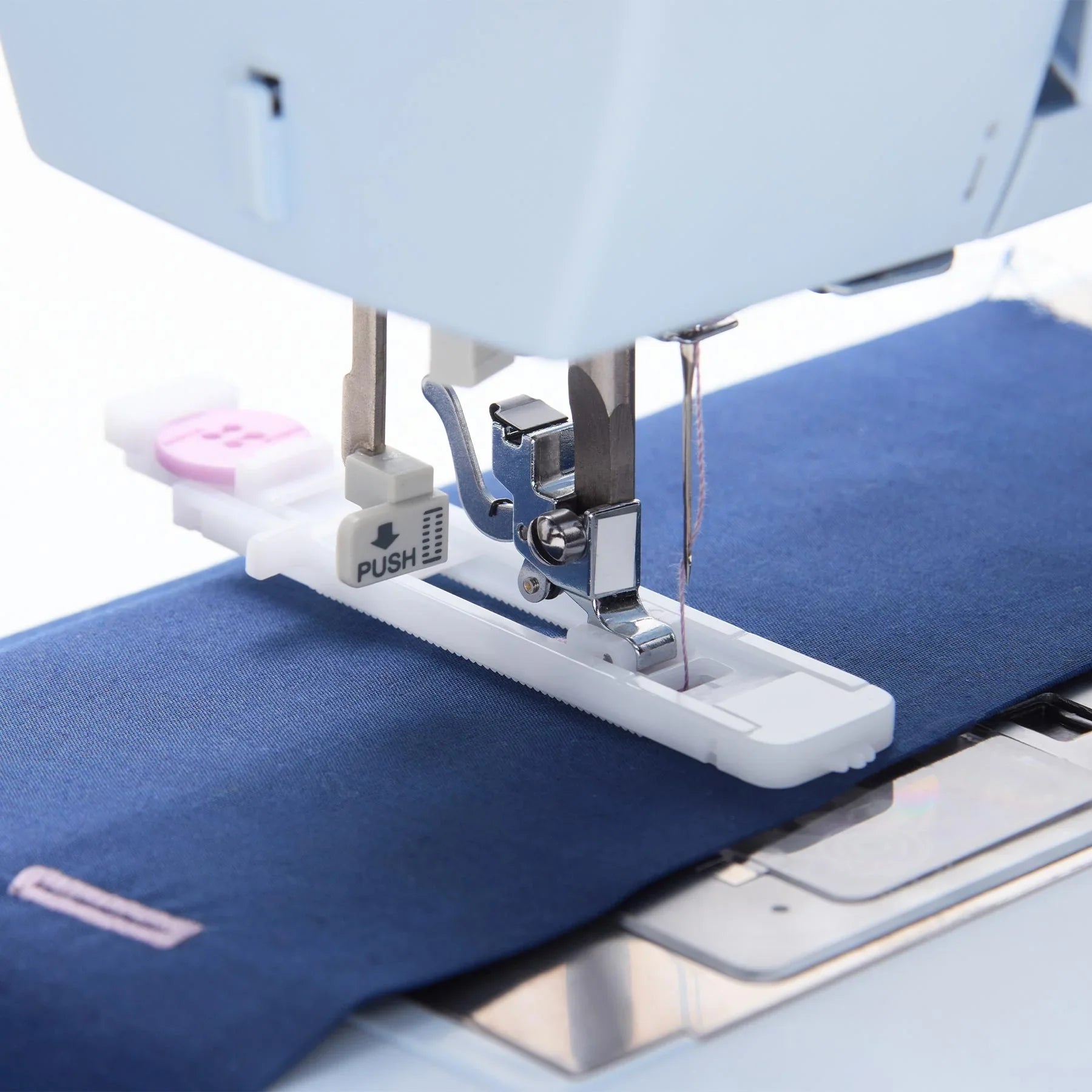 A sample of SINGER Heavy Duty 4423 Meltwater Blue Sewing Machine.