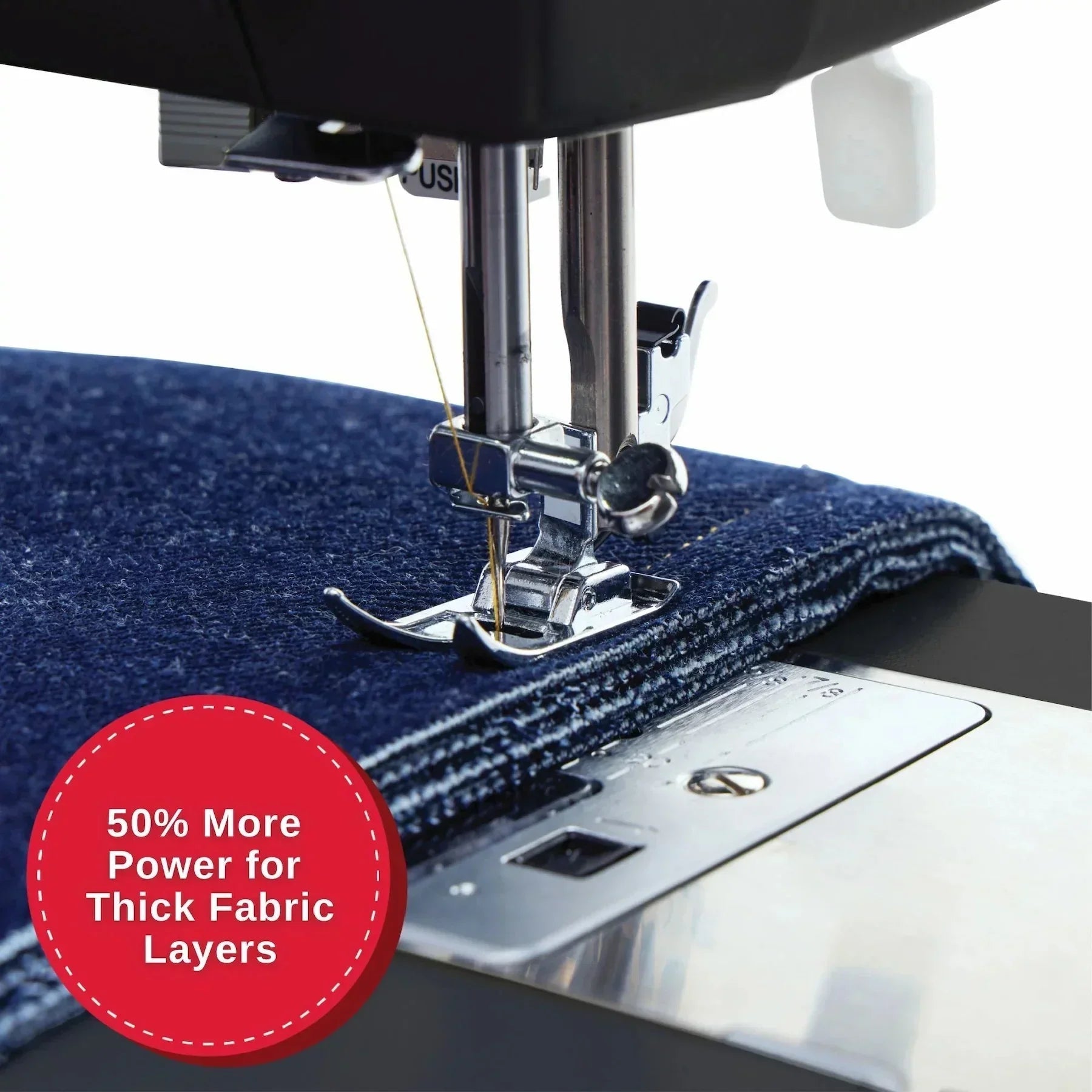 A sample of the Singer Heavy Duty 4432 Black Sewing Machine sewing fabric.