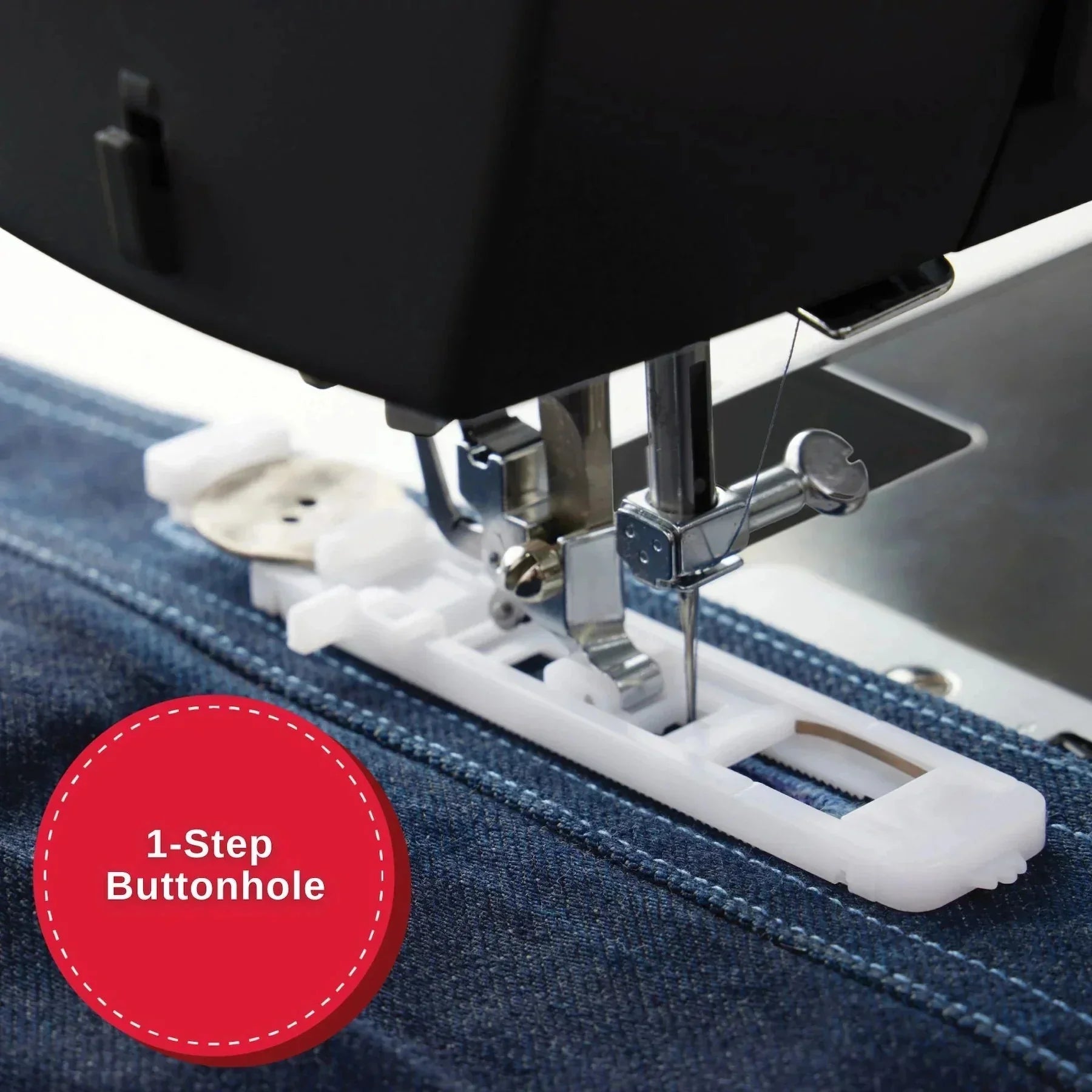 A sample of the Singer Heavy Duty 4432 Black Sewing Machine sewing fabric.