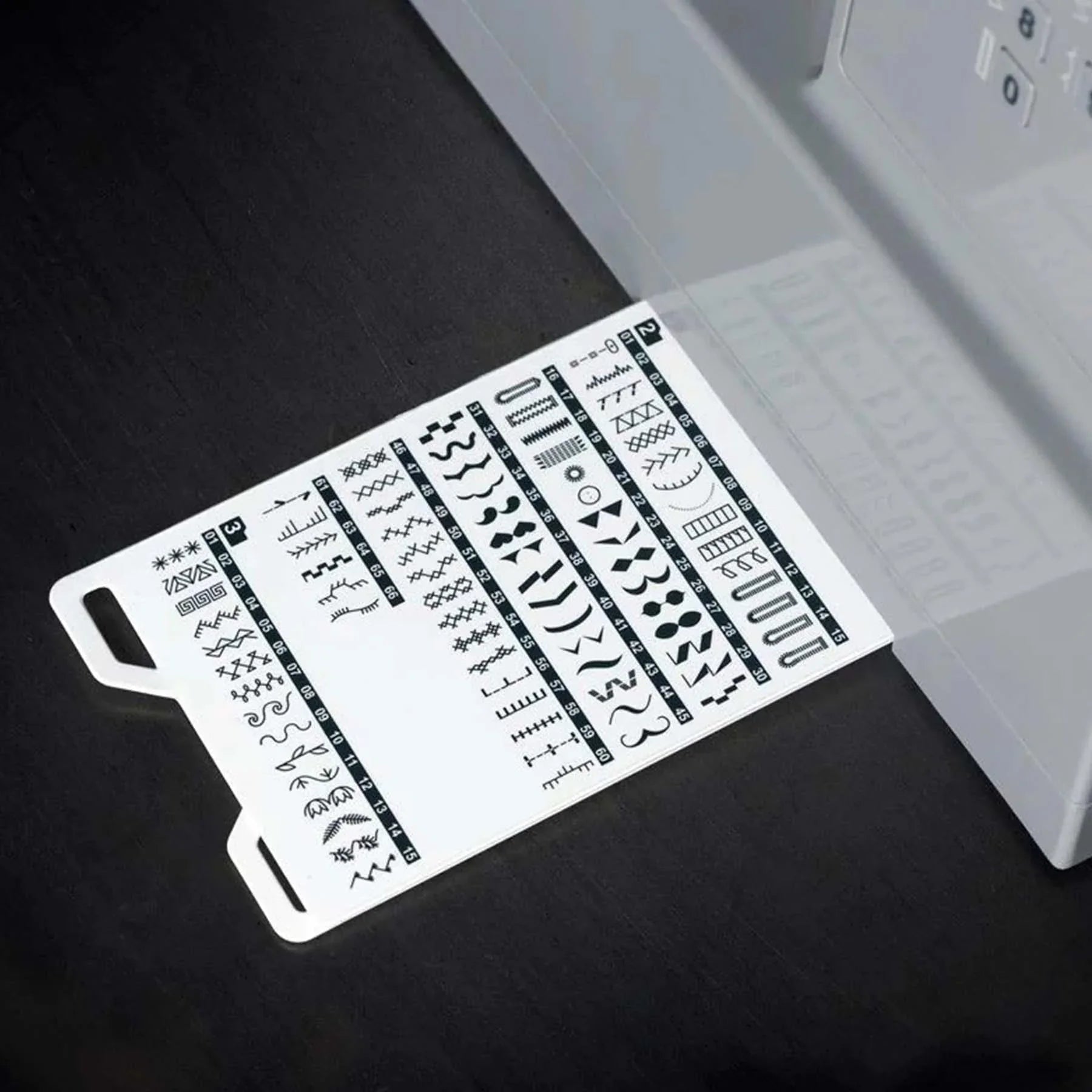 An image of the pattern sheet demonstrating the stitch capabilities of the Singer Heavy Duty 6620C Sewing Machine.