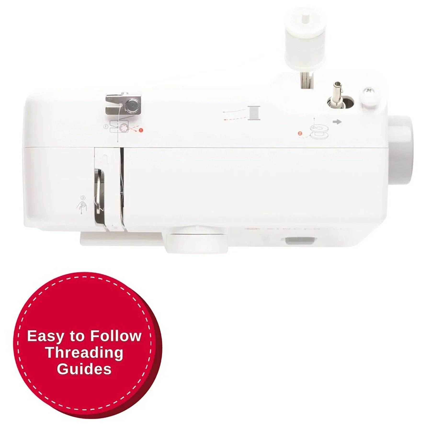 Threading guides of the SINGER M1000 Mending Machine.