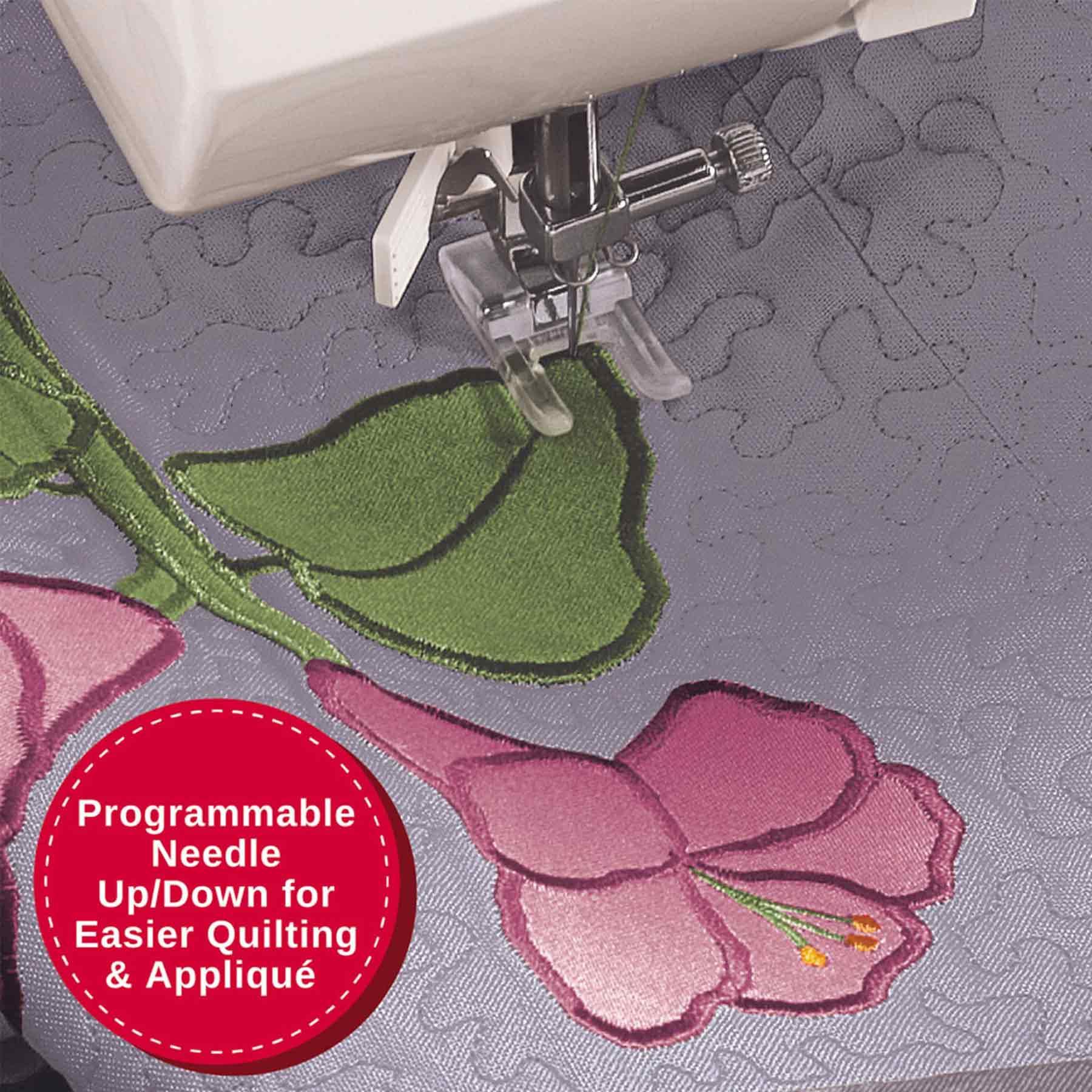 A Sample of the SINGER Patchwork 7285Q Sewing & Quilting Machine sewing fabrics.
