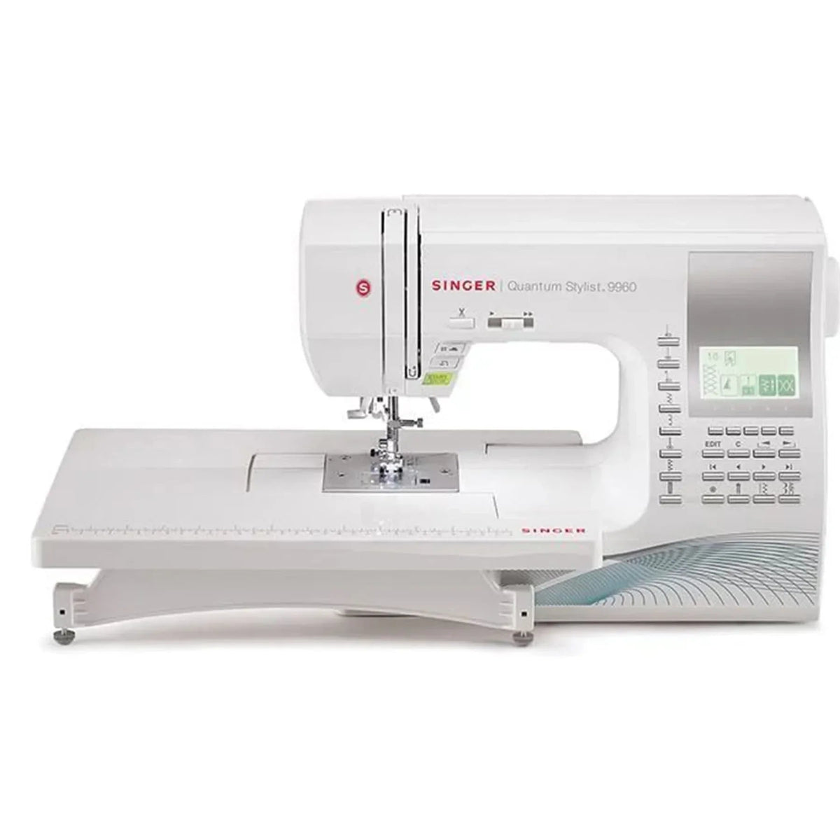 A Sample of the SINGER Quantum Stylist 9960 Sewing Machine with Extension Table.