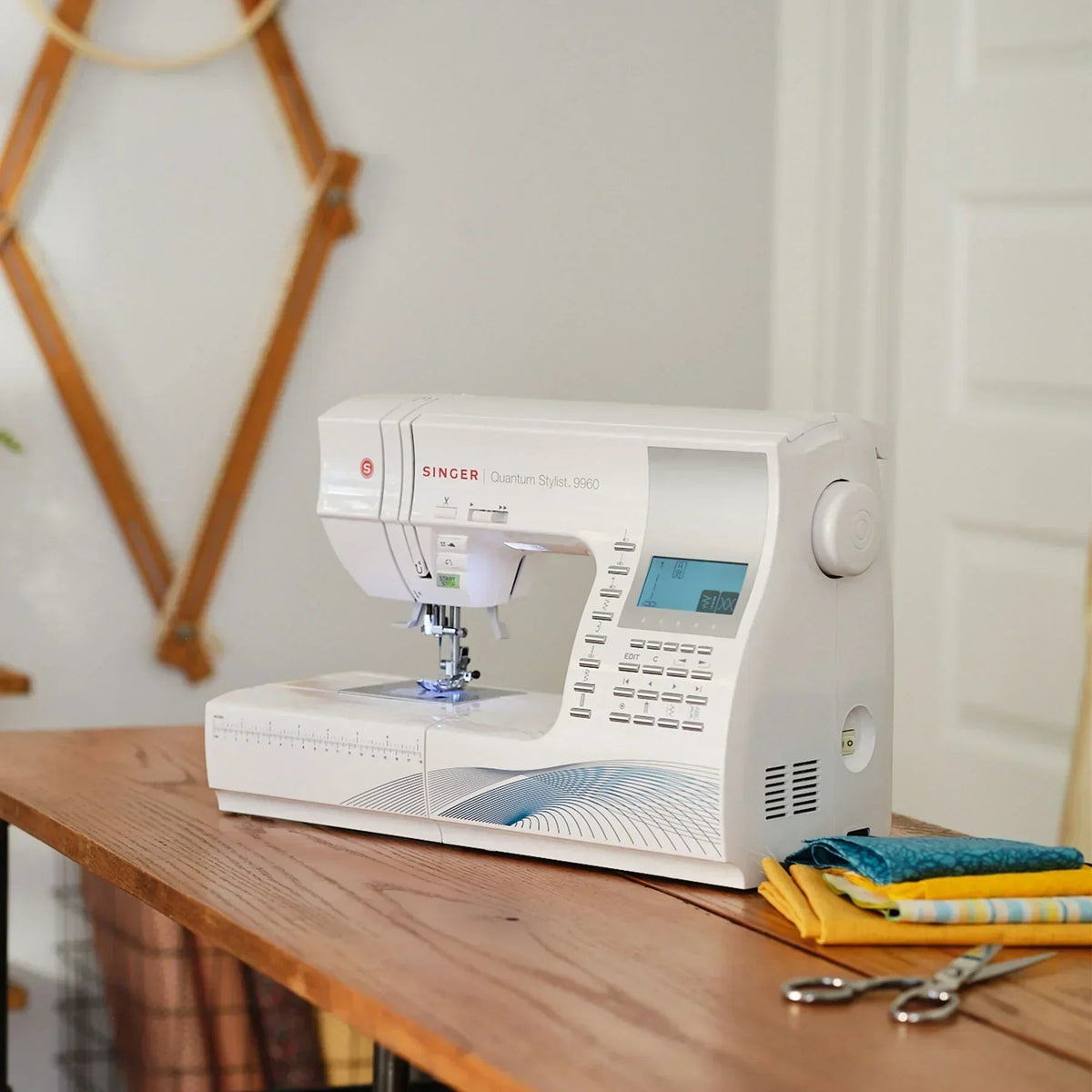 A Sample of the SINGER Quantum Stylist 9960 Sewing Machine with Extension Table.