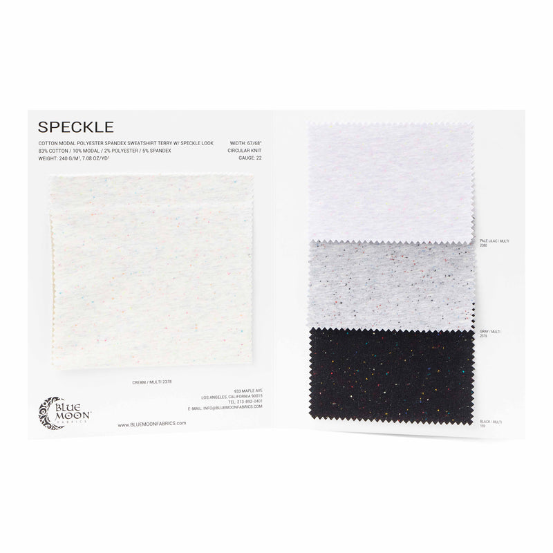 Speckle Cotton Polyester Modal Spandex Color Card | Blue Moon Fabrics