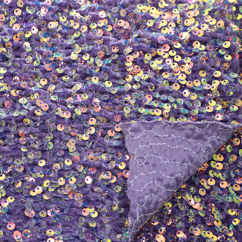 Sanibel Seashell Stretch Velvet Sequin Fabric | Blue Moon Fabrics