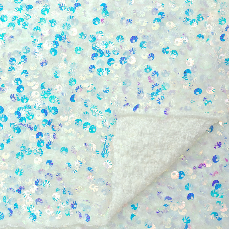 Sanibel Seashell Stretch Velvet Sequin Fabric | Blue Moon Fabrics