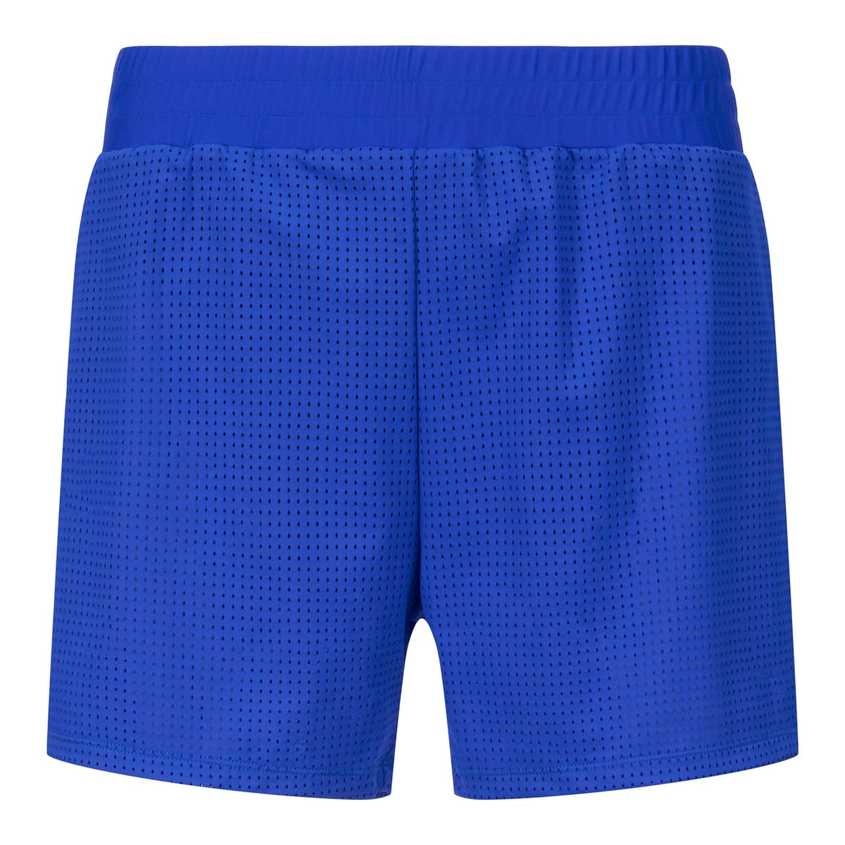 A sample shorts made of Spirit Recycled Nylon Lycra Tricot Mesh Fabric in color of Royal.