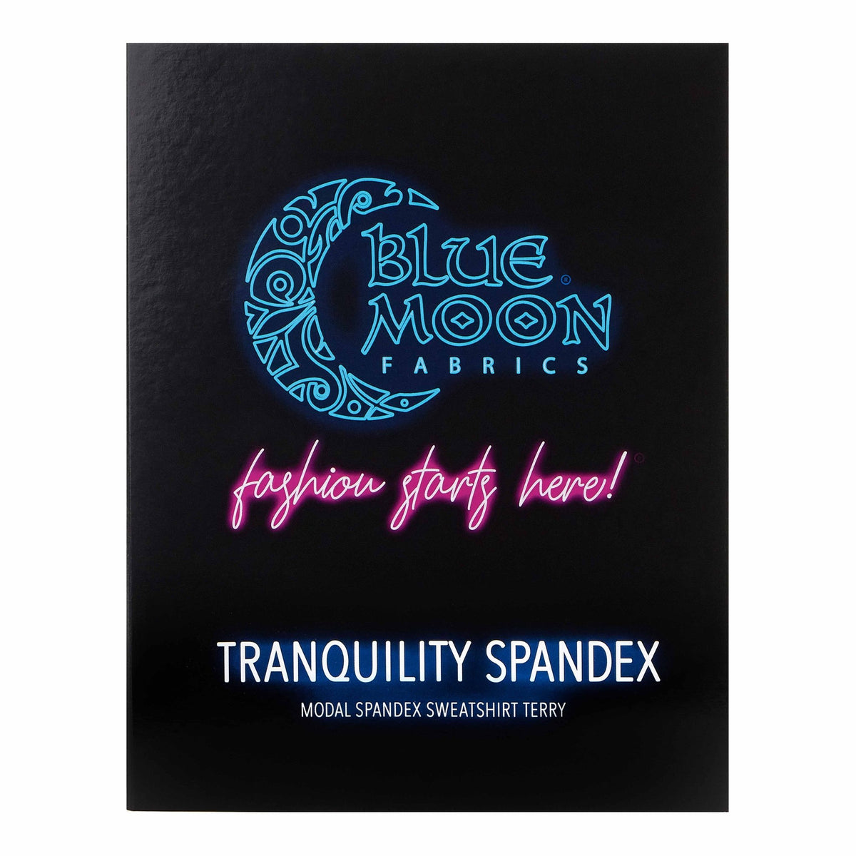 A sample color card for Tranquility Spandex Modal Spandex Sweatshirt Terry, featuring all fabric color options in swatches.